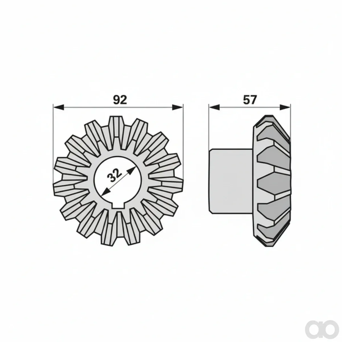 Prillinger-00453544 - Bevel gear 15 teeth, Instead of (00453544)
