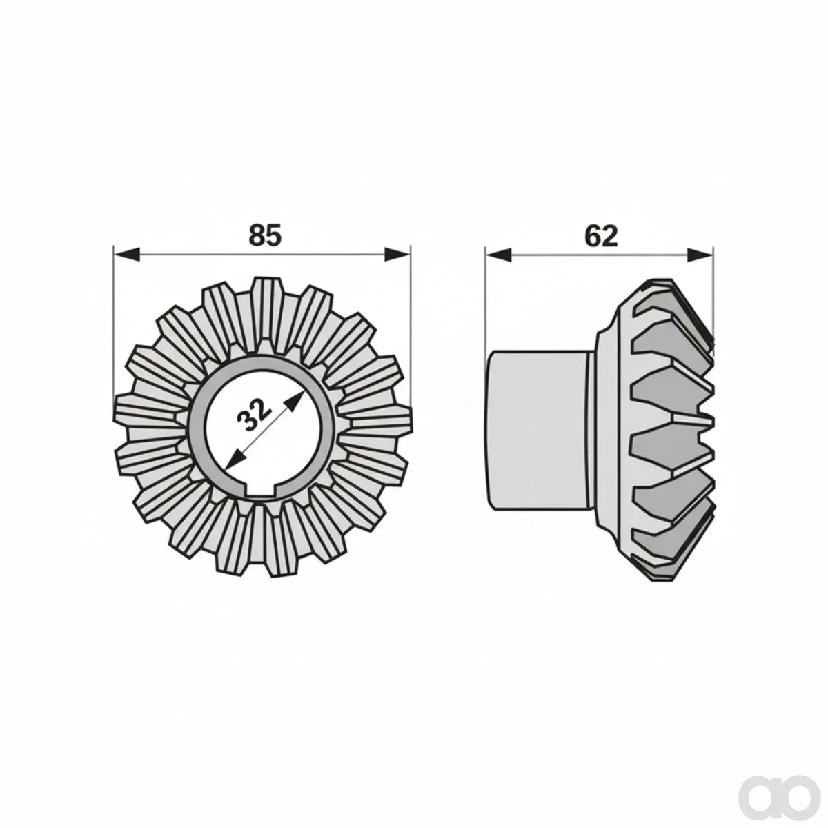 Prillinger-00453546 - Ring gear 17 teeth, Instead of (00453546)