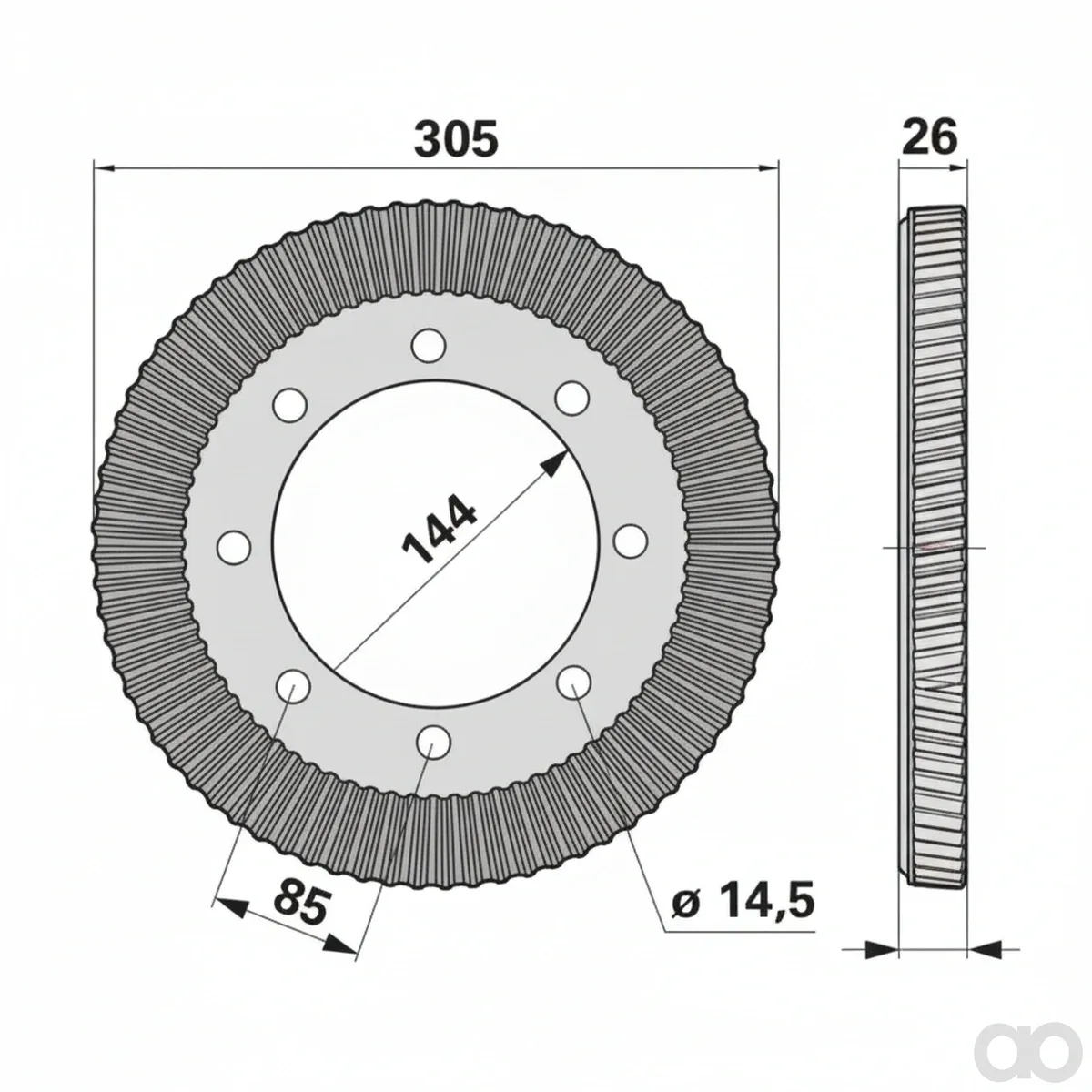 Prillinger-00453595 - Ring gear 80 teeth, Pöttinger (00453595)