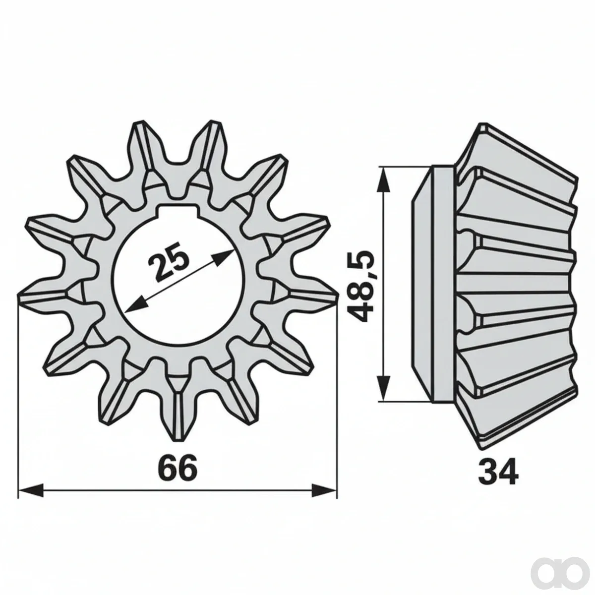 Prillinger-00459031 - Bevel Gear Z13, Instead Of Fel (00459031)