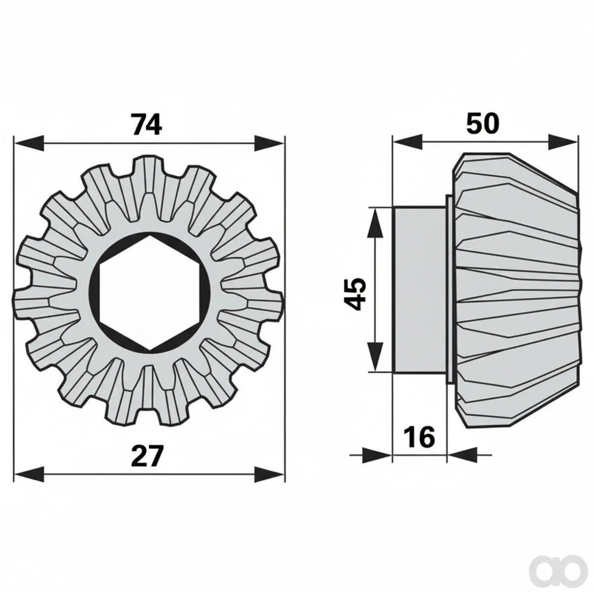 Prillinger-00459067 - Bevel Gear Z15, Instead Of Fel (00459067)