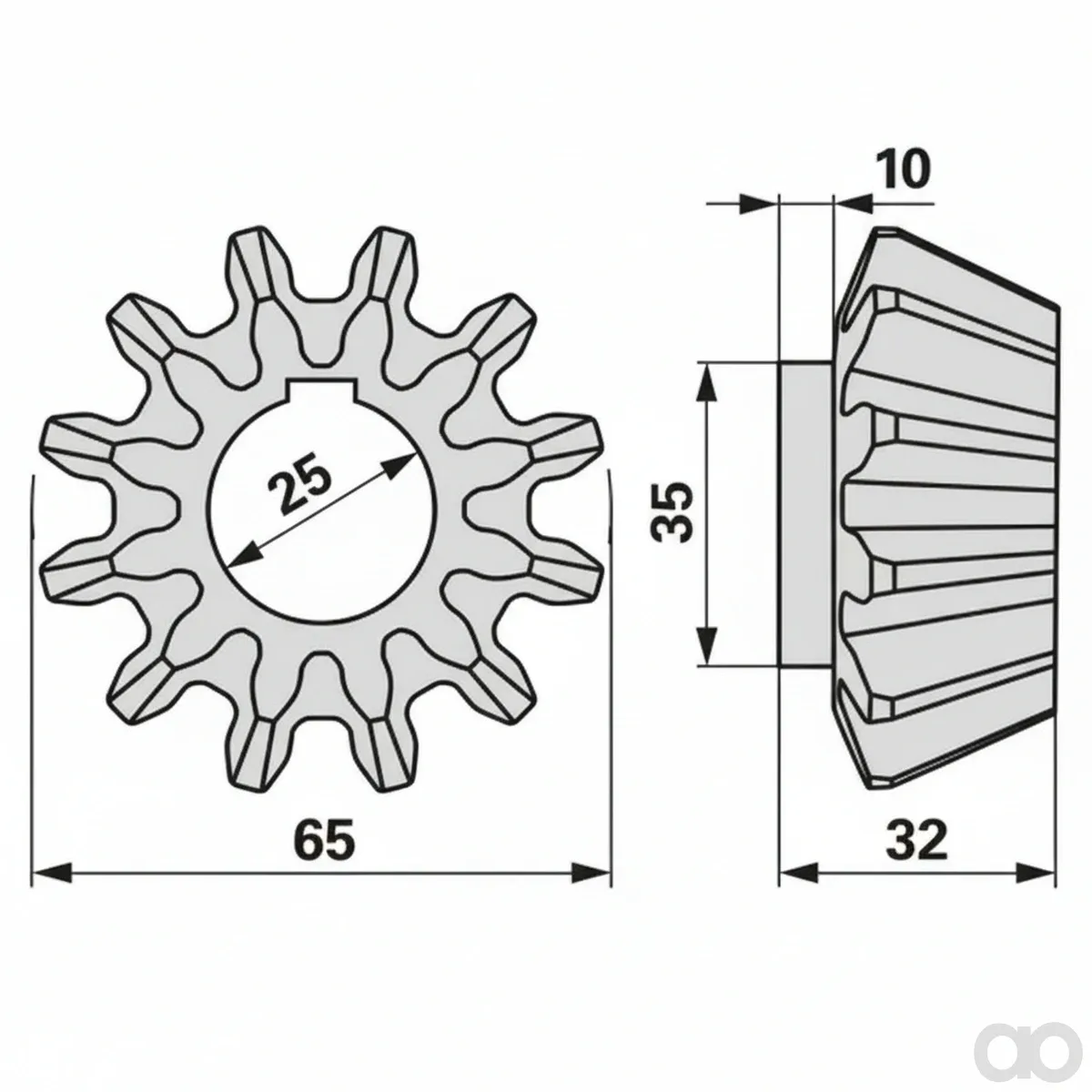 Prillinger-00459152 - Bevel Gear Z=12, Instead Of Fe (00459152)