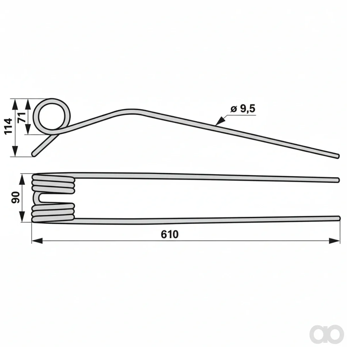 Prillinger-00460500 - Rotor Rake Tine Instead (00460500)