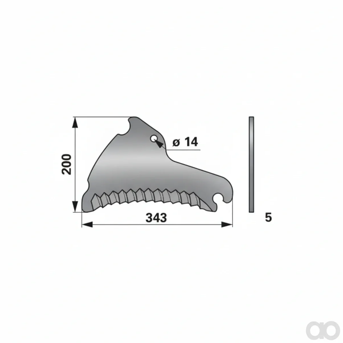 Prillinger-00470632 - Loader wagon knife laser-coated (00470632)