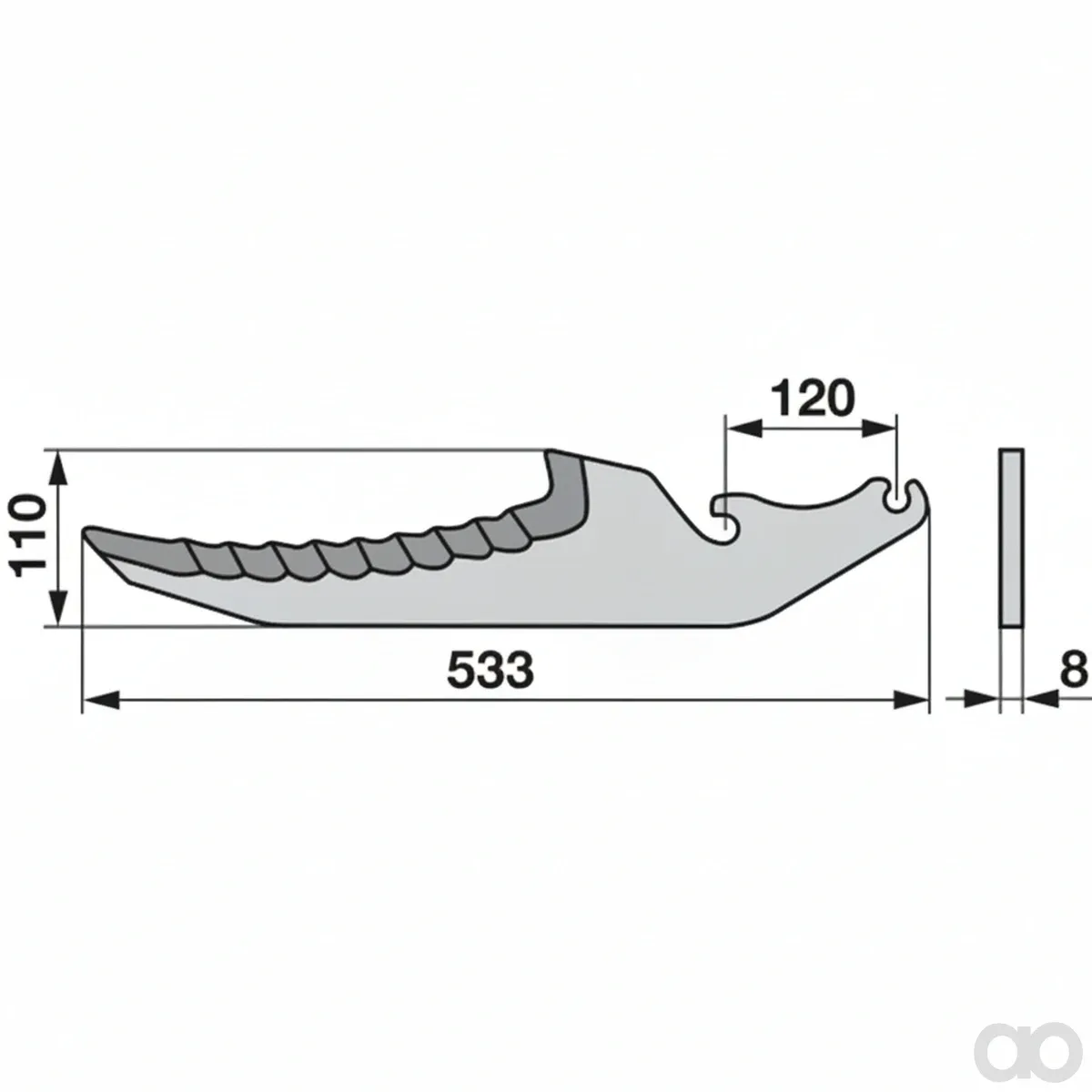 Prillinger-00470771 - Loader wagon knife bottom instead (00470771)