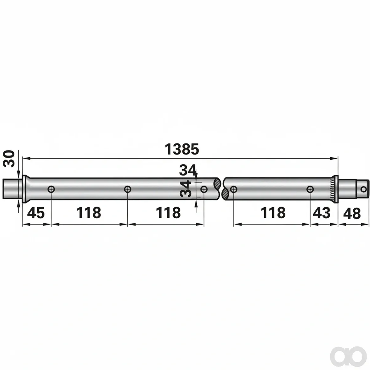 Prillinger-00476561 - Tine tube 1465 mm instead of (00476561)