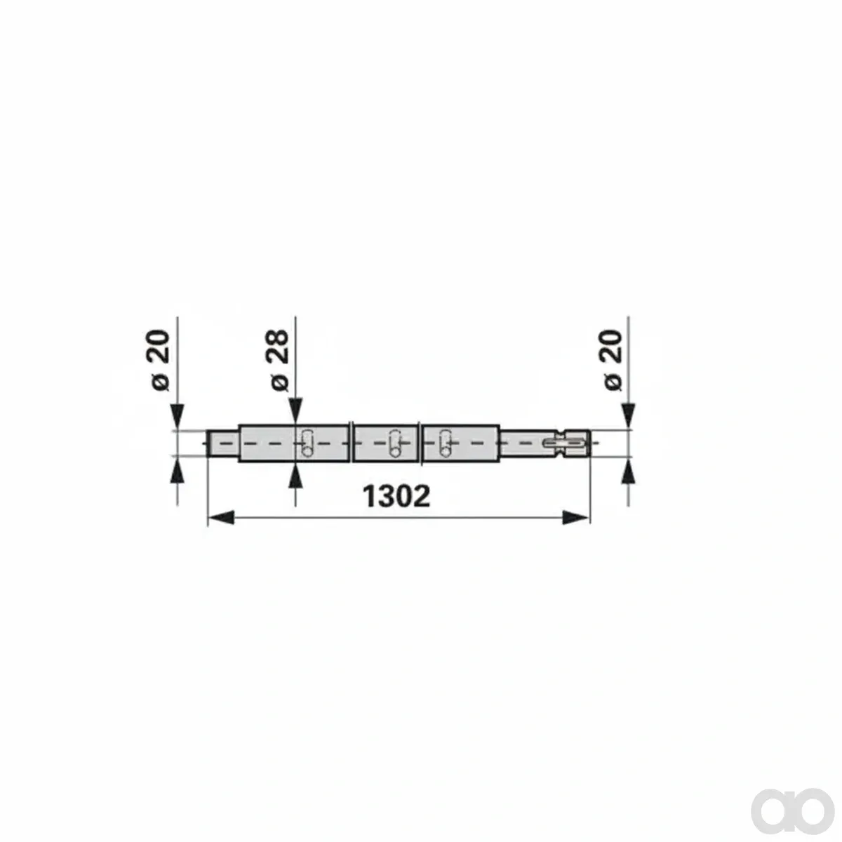 Prillinger-00478020 - Tine shaft for 10 double tines (00478020)