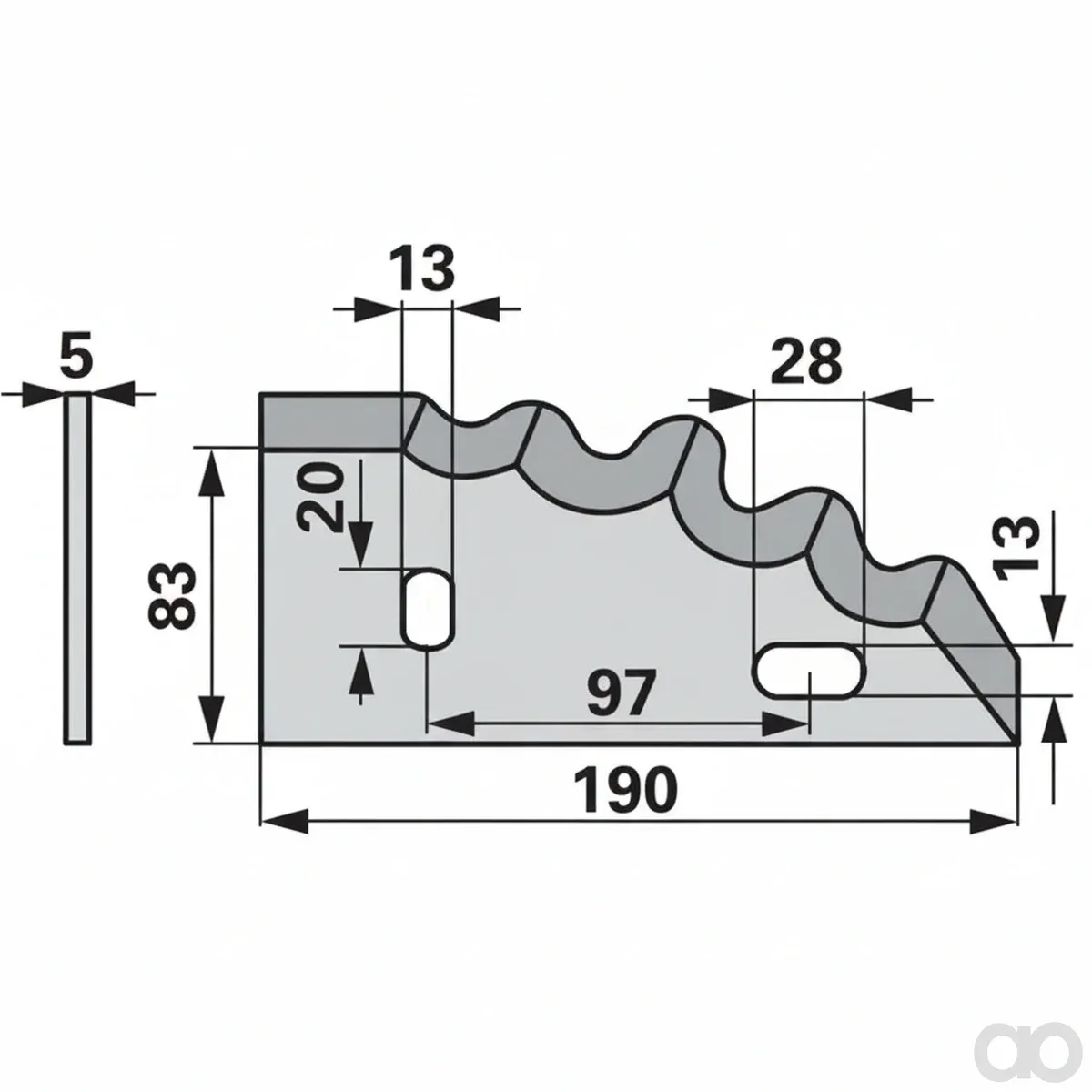 Prillinger-00485015 - Mixing Wagon Blade Left 194.5X9 (00485015)