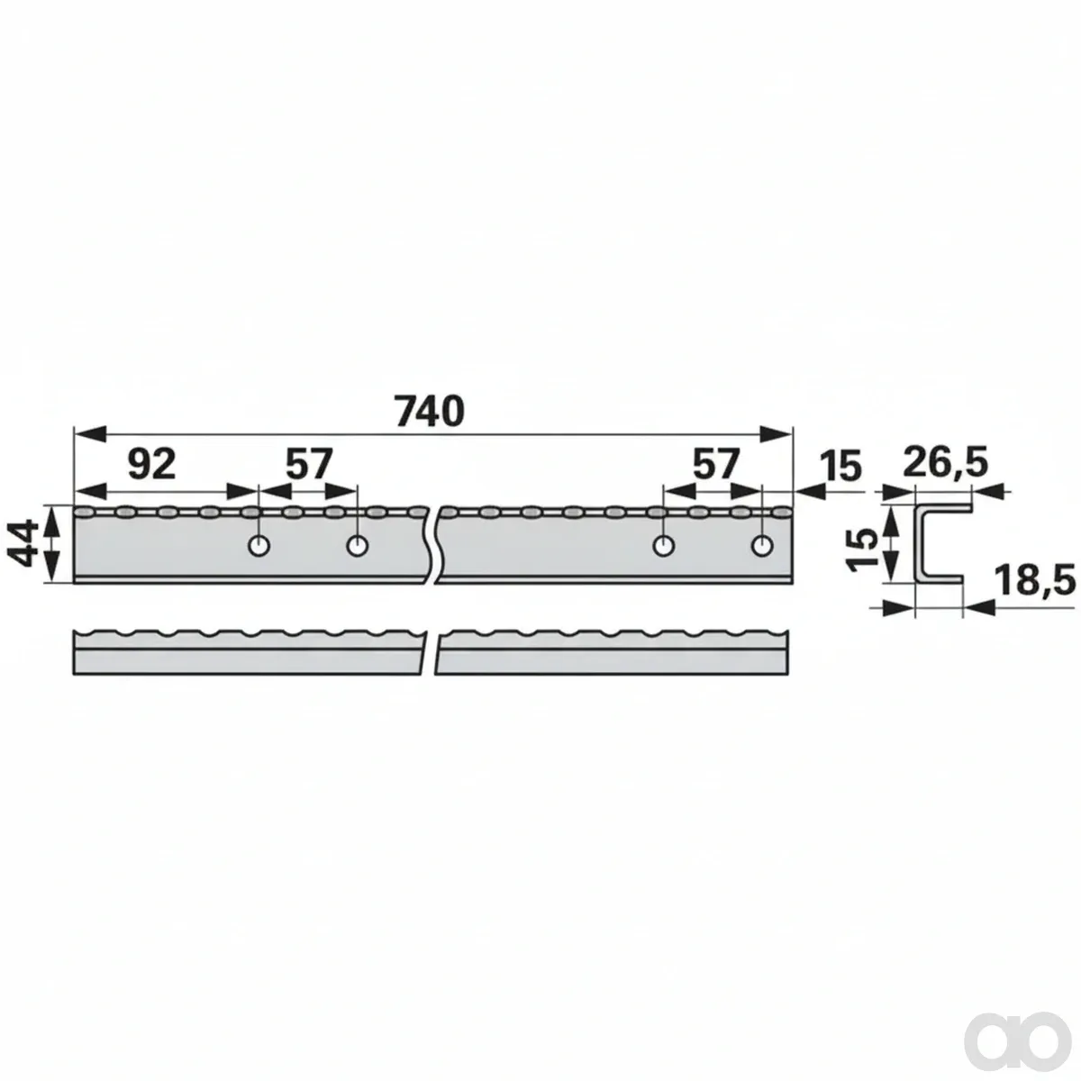Prillinger-00501680 - Conveyor Bar Right Instead V (00501680)