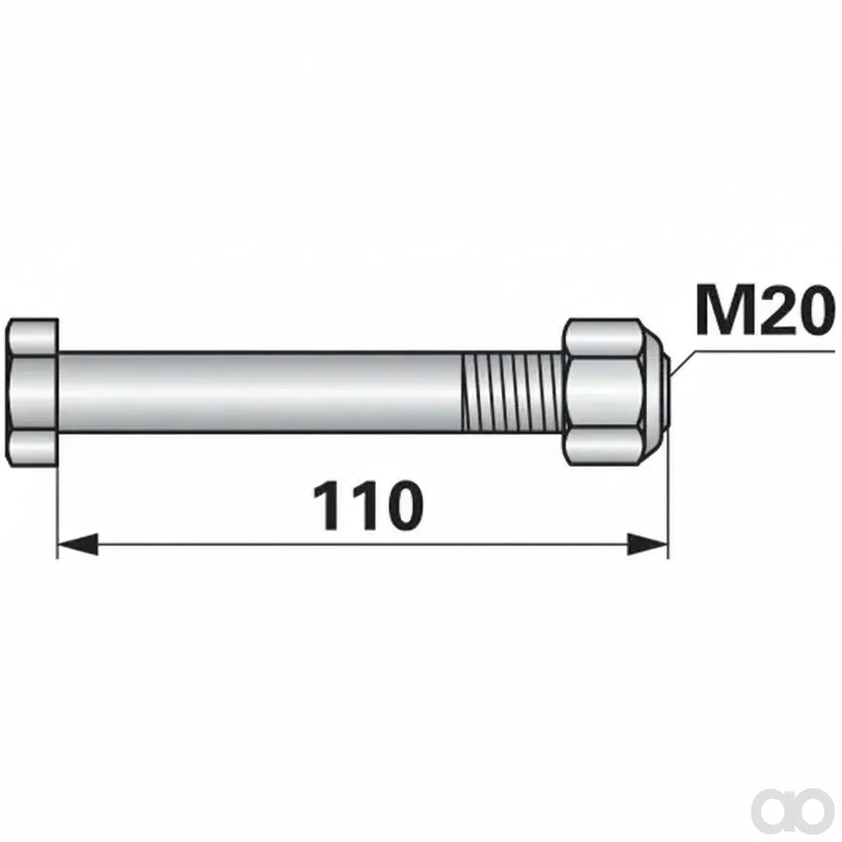 Prillinger-00530031 - Hex Bolt M20X2.5X110M (00530031)