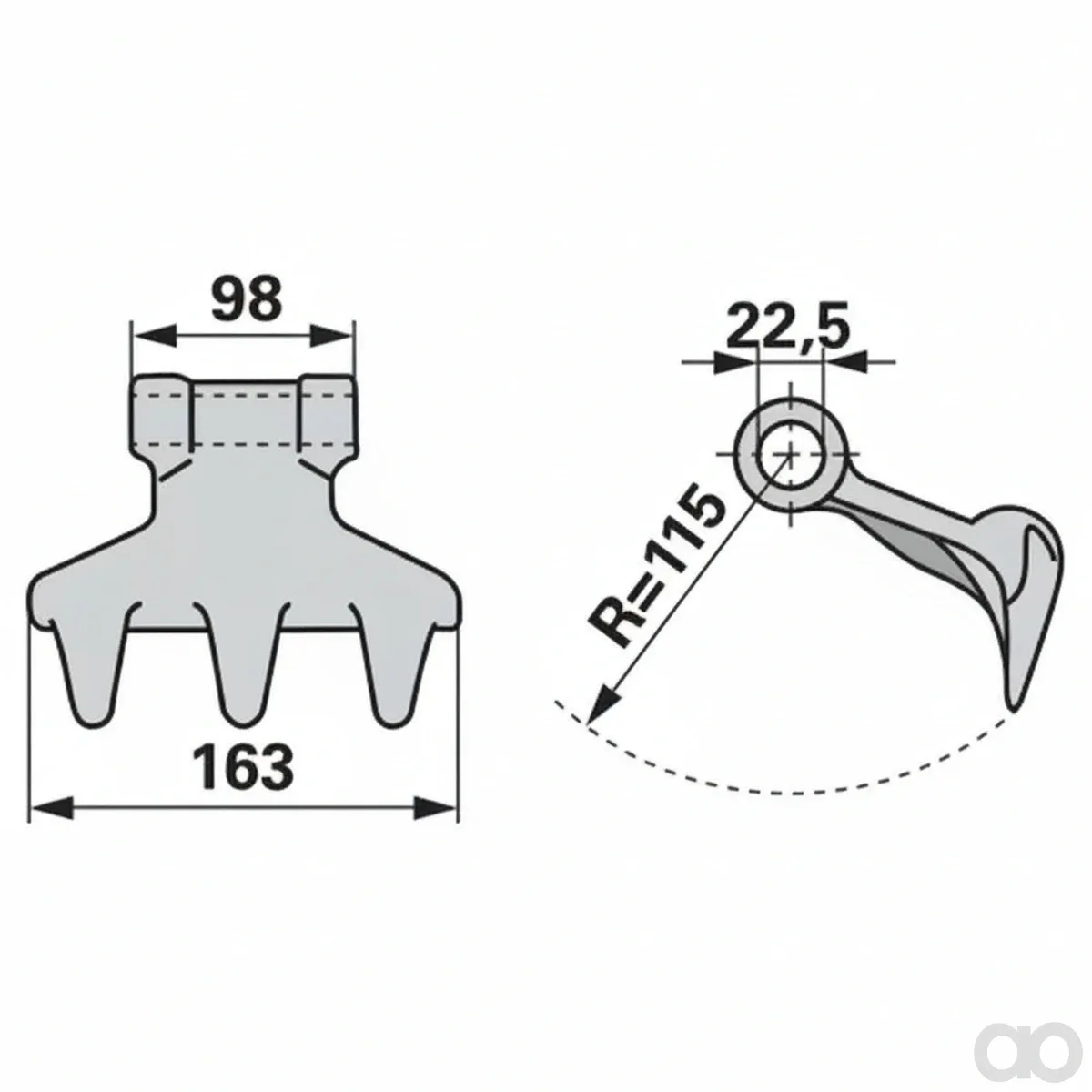 Prillinger-00530466 - Beater Hammer B=163 R=115 Lo=22 (00530466)