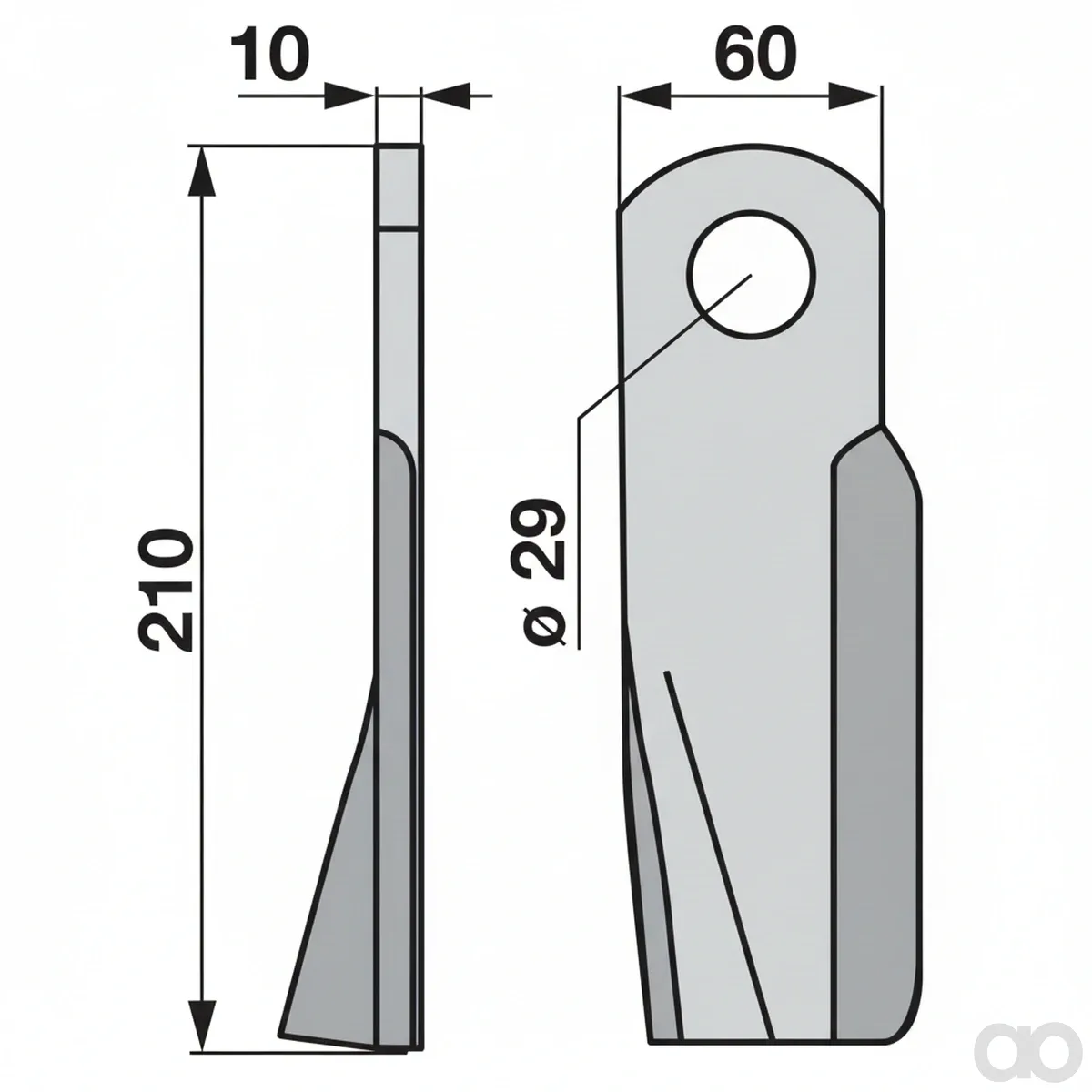 Prillinger-00530659 - Flail knife left 60X10 L=2 (00530659)
