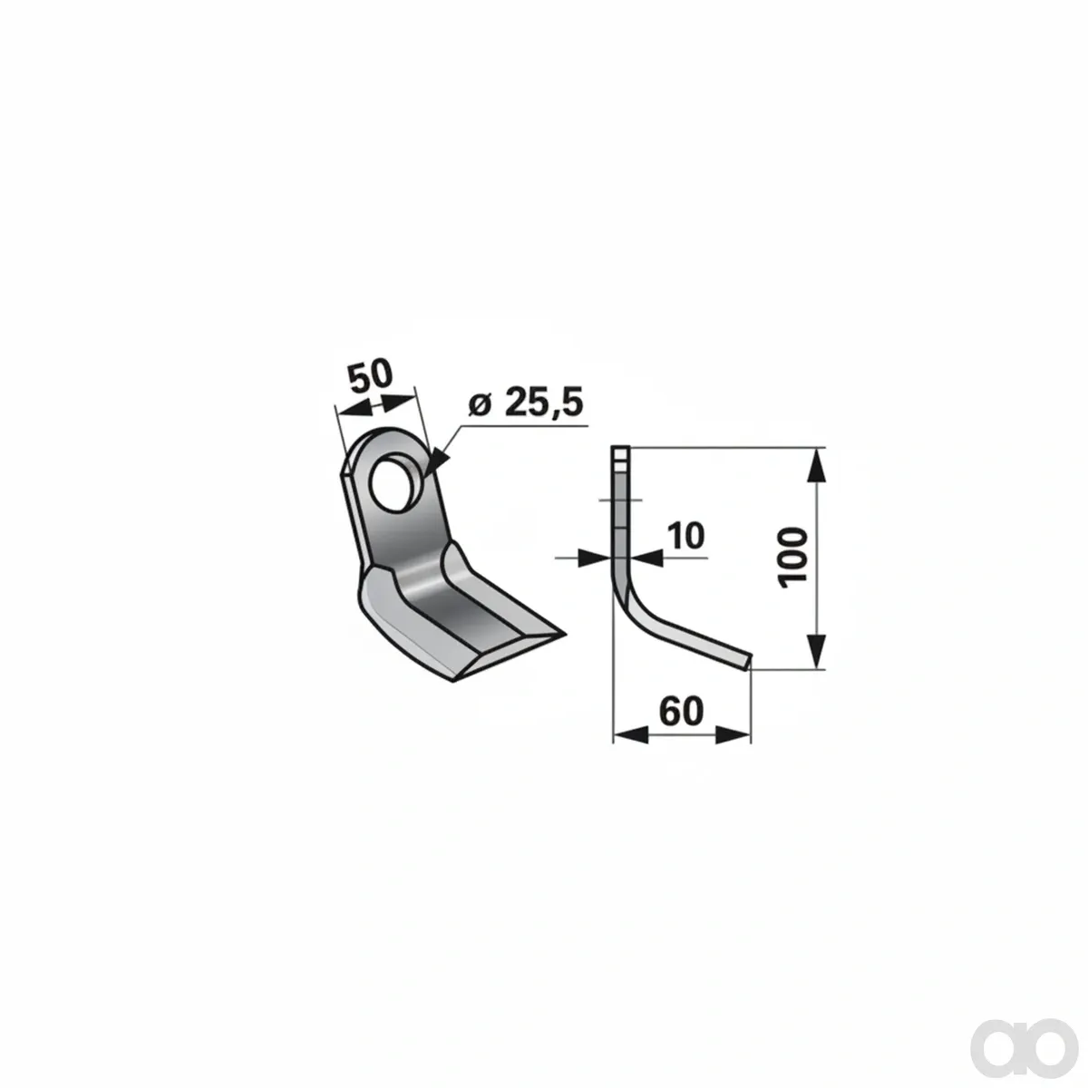 Prillinger-00530678 - Y – knife 50X10 L=100 Lo 25.5 (00530678)