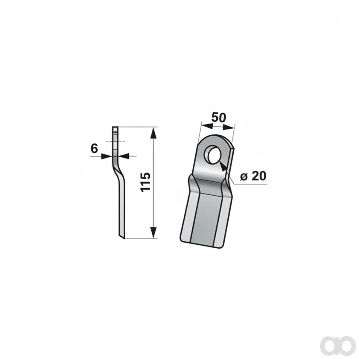 Prillinger-00530691 - Flail knife instead of Hu (00530691)