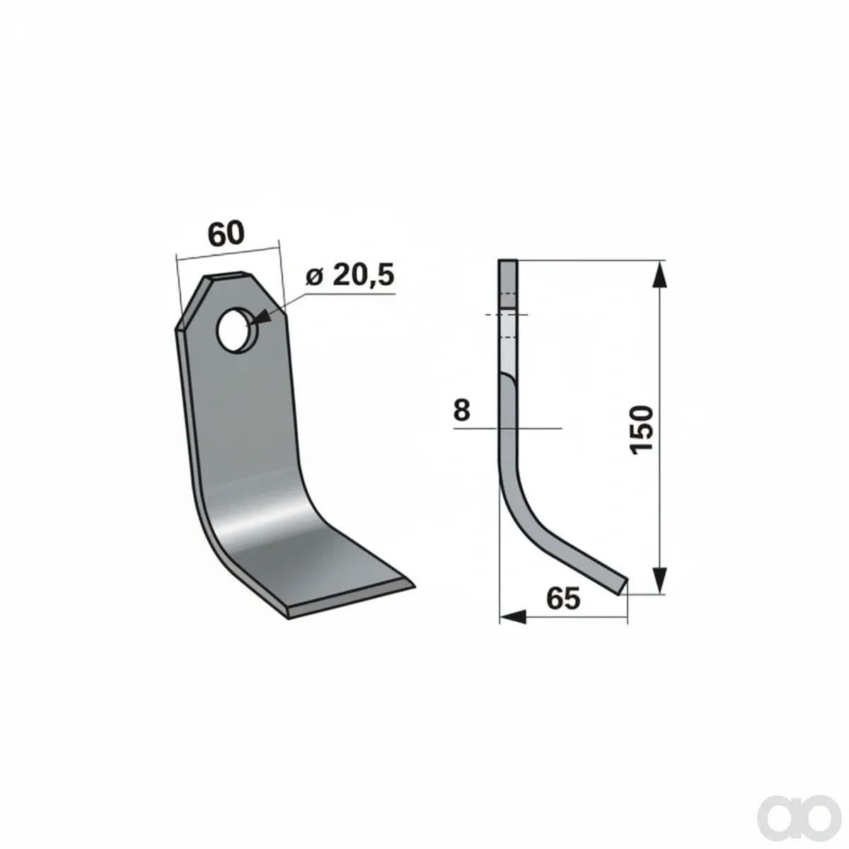 Prillinger-00530717 - Y – knife 60X8 L=150 Lo 20.5 (00530717)