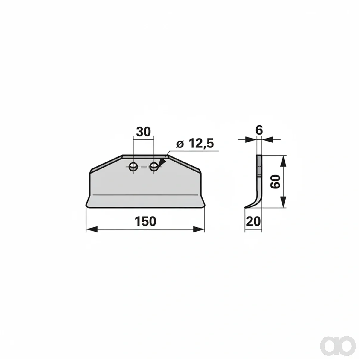 Prillinger-00530823 - Flail 150X6 L=60 Lo 12.5 (00530823)