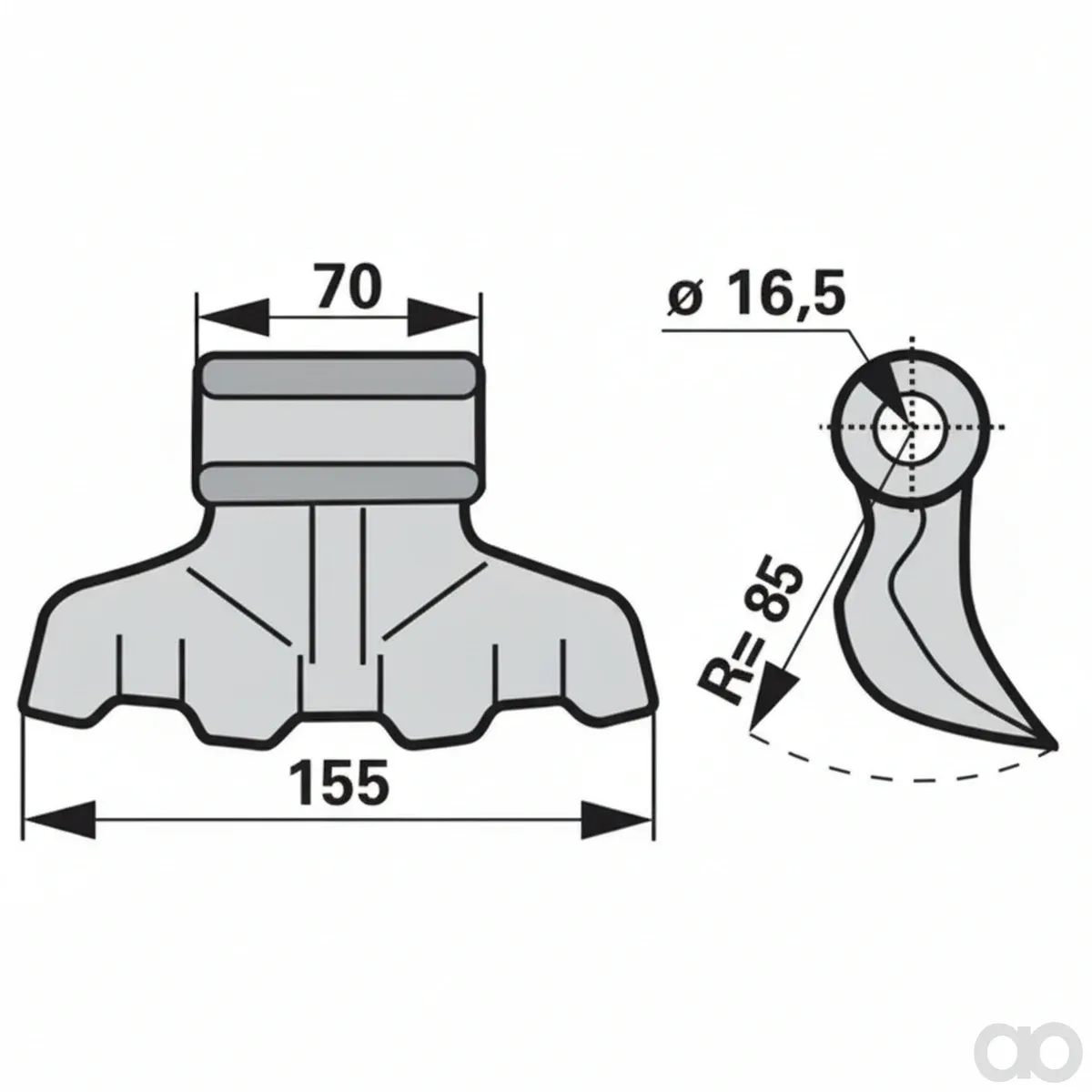 Prillinger-00530842 - Striking hammer B=155 H=85 Lo=16. (00530842)