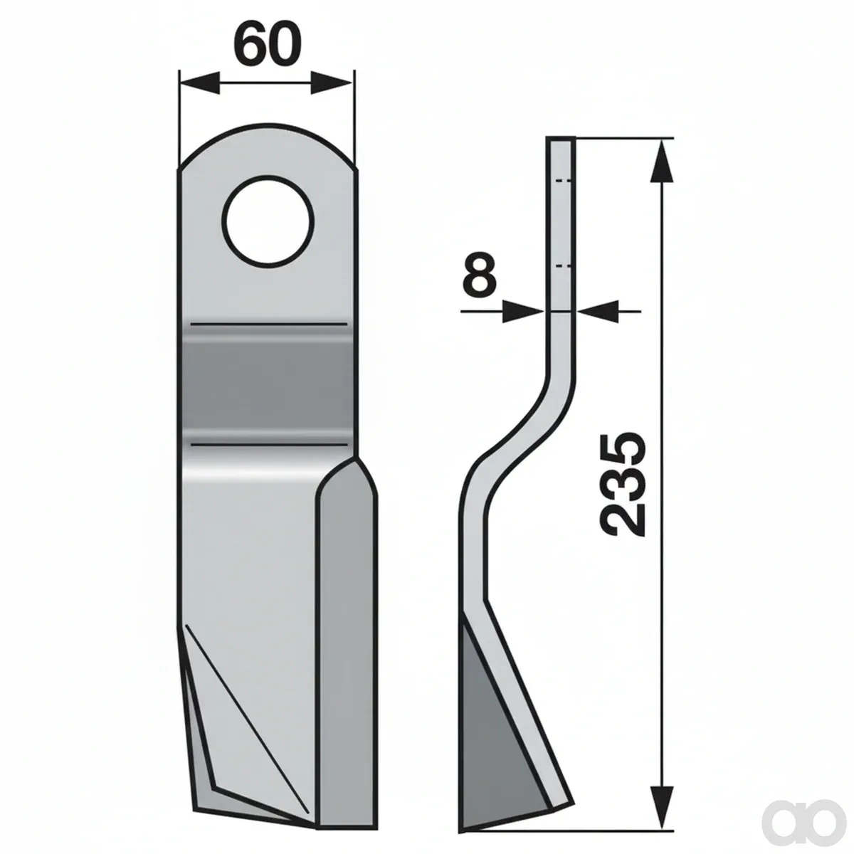 Prillinger-00531109 - Flail 60X8 L=235 Lo 26.5 (00531109)