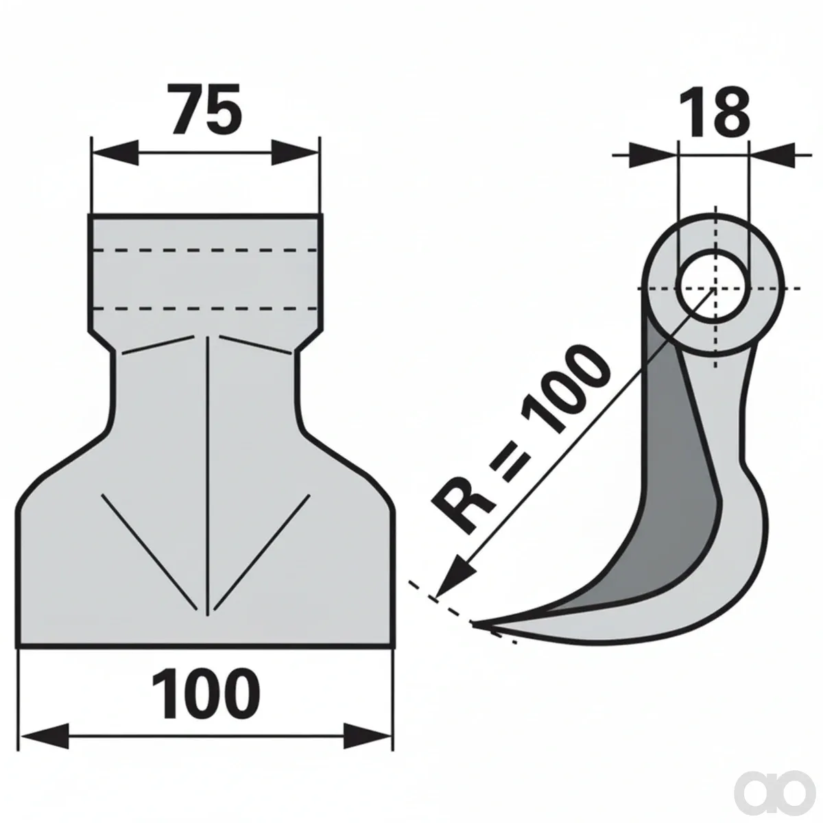 Prillinger-00531179 - Striking hammer B=100 H=100 Lo=18 (00531179)