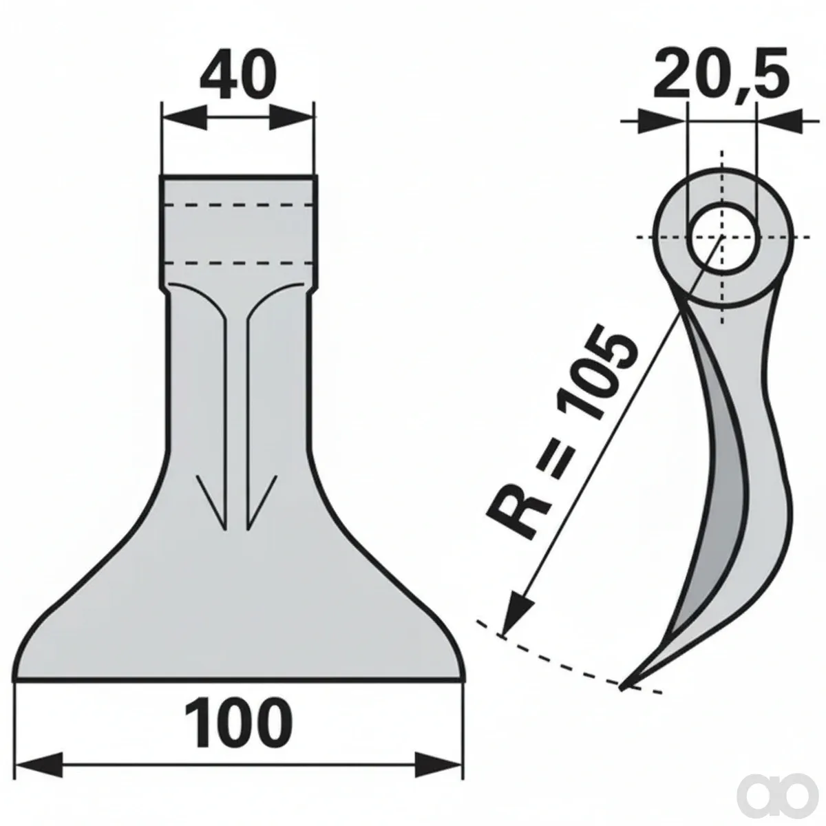 Prillinger-00531285 - Flail hammer replacement for Agri (00531285)