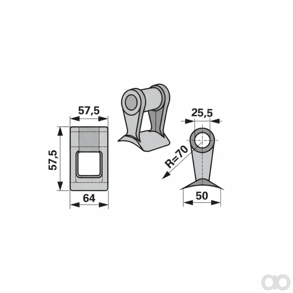 Prillinger-00531320 - Flail hammer replacement for Sma (00531320)