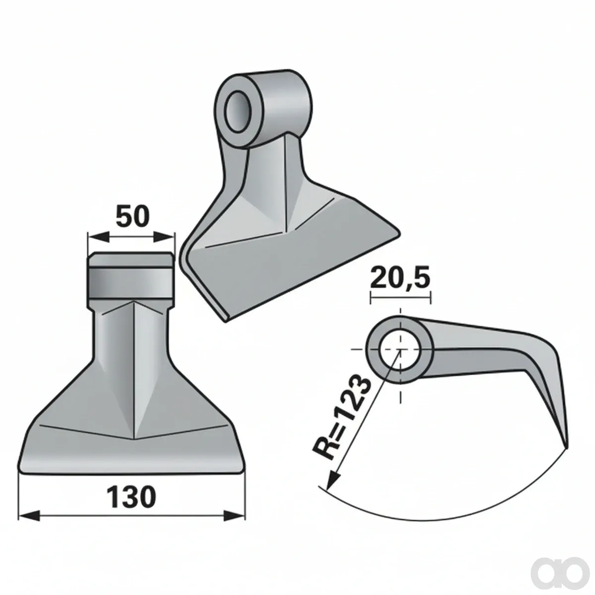 Prillinger-00531352 - Flail hammer replacement for Fehr (00531352)