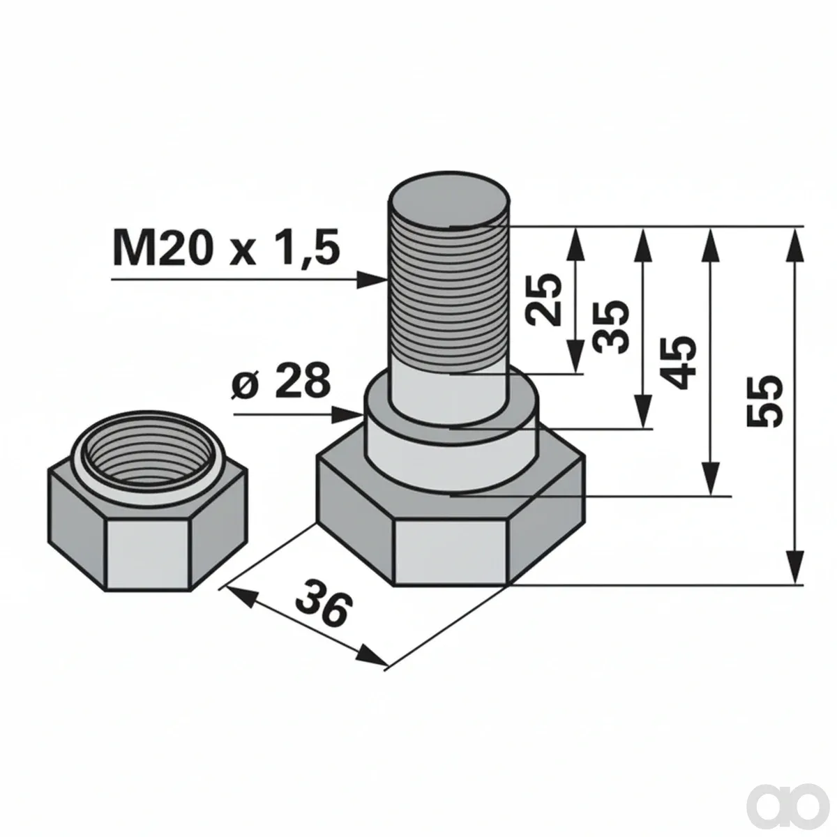 Prillinger-00531916 - Knife bolt replacement for Fi (00531916)