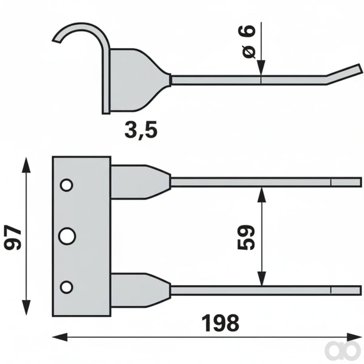 Prillinger-00540232 - Pickup tine instead of Cas (00540232)