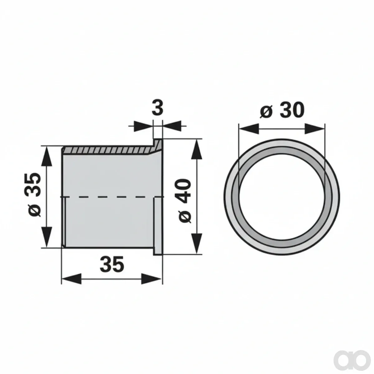 Prillinger-00606389 - Tapered bush 30X35X35 mm instead of (00606389)