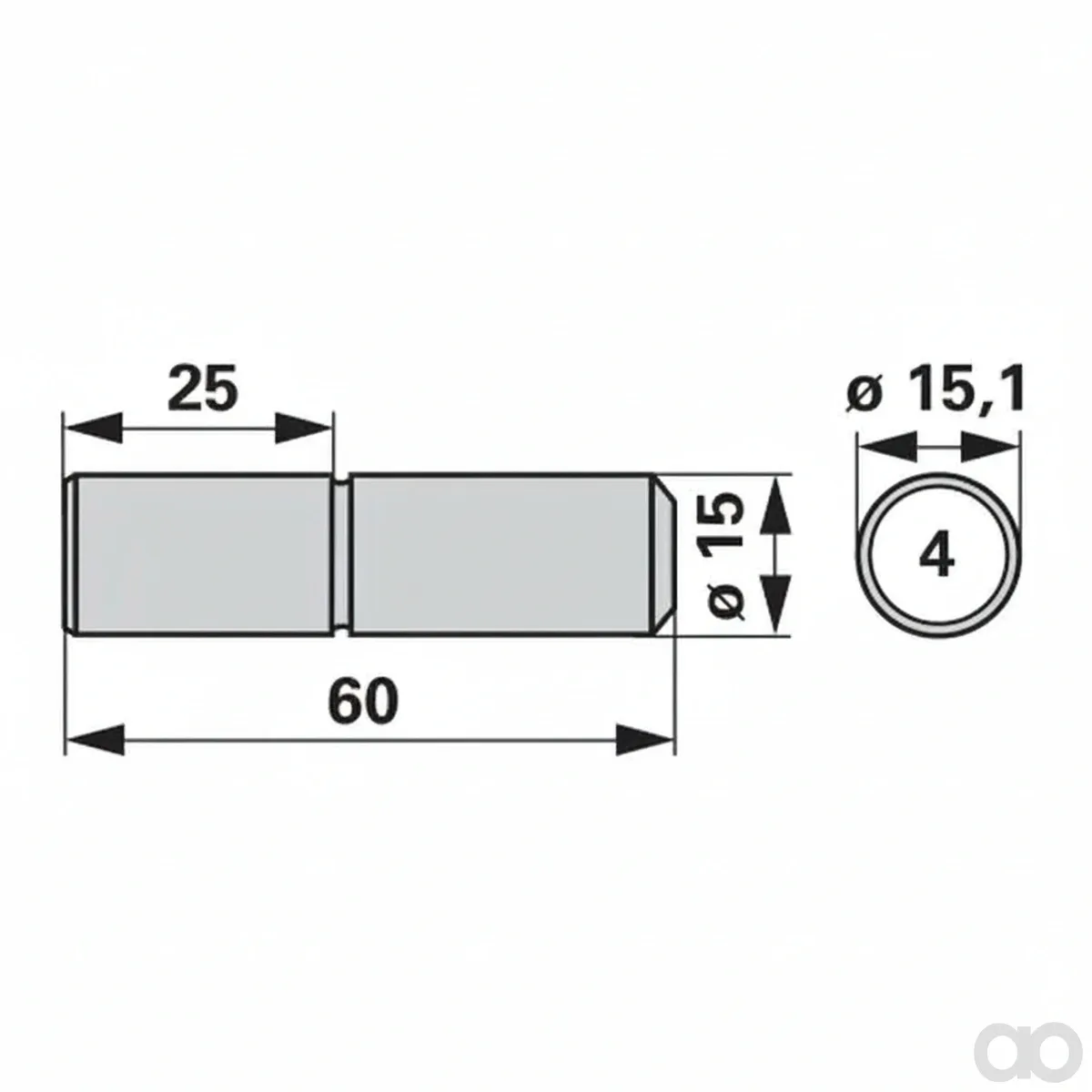 Prillinger-00606598 - Drive pin Dm 15.10 mm instead of (00606598)