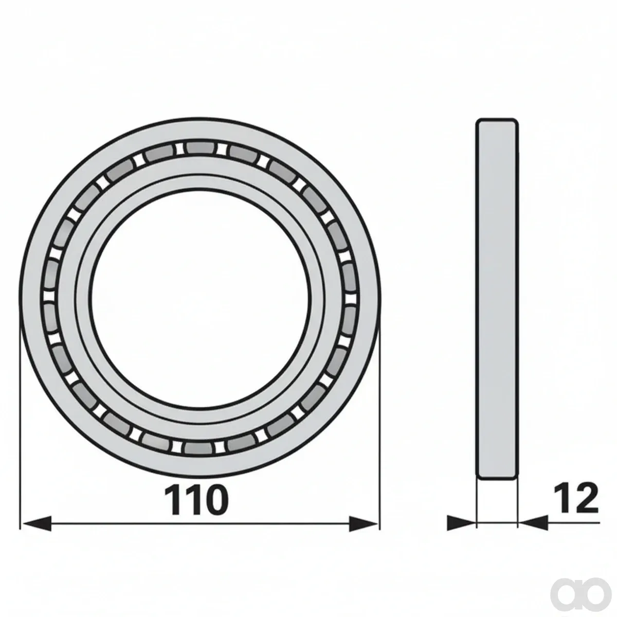 Prillinger-00606600 - Ball bearing 75X110X12 mm instead of (00606600)