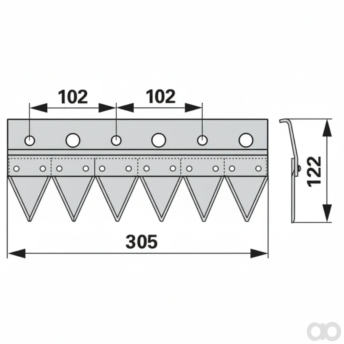 Prillinger-00612140 - Right Smooth Counter Blade Instead (00612140)