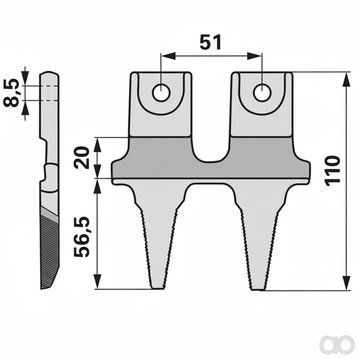 Prillinger-00616652 - Double finger for Bcs 524.58713T (00616652)