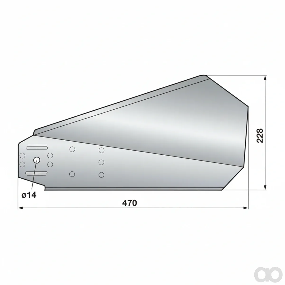Prillinger-00627586 - Swath plate right short Instead (00627586)
