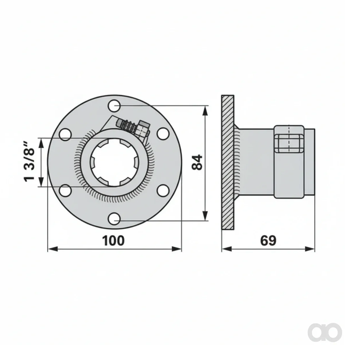 Prillinger-00629546 - Attachment Flange With Snap Button (00629546)