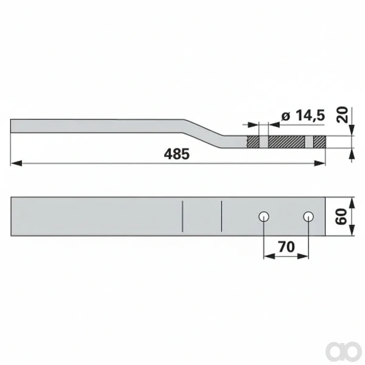 Prillinger-00690160 - Replacement Handle 60X20X485Mm (00690160)