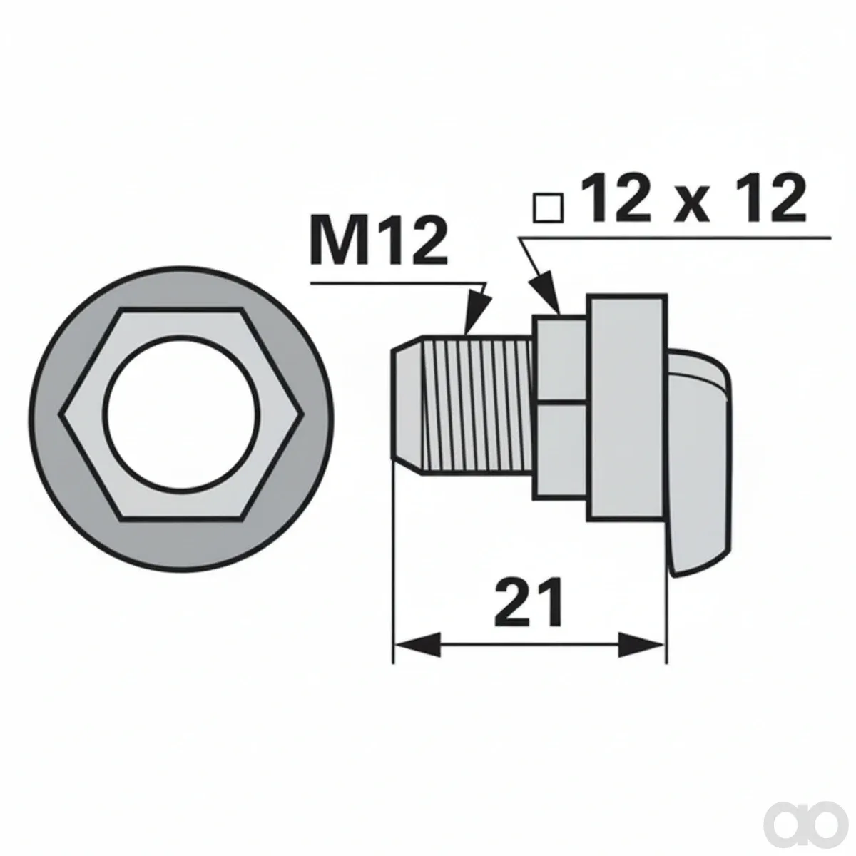 Prillinger-20426883 - Knife retaining bolt with nut, (20426883)