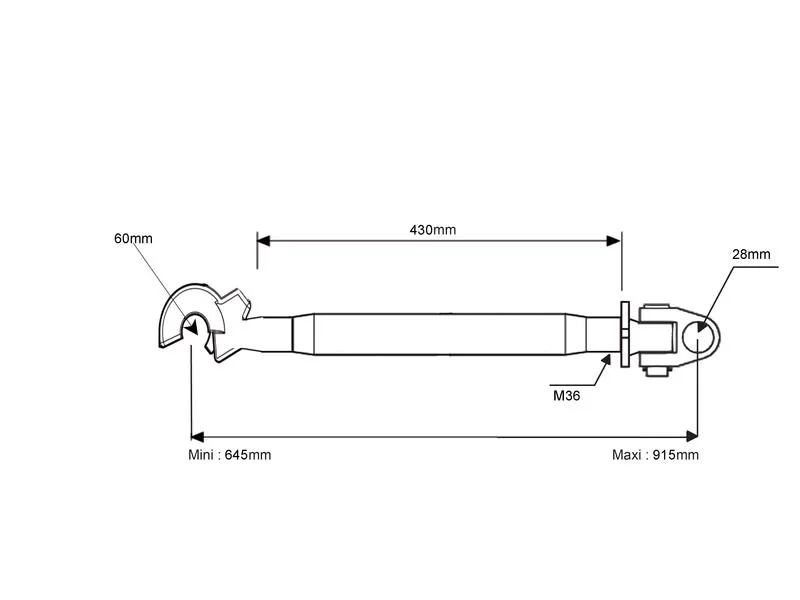 Sparex - S149593 - Top Link T6, TSA, TS, 60, 40, T7