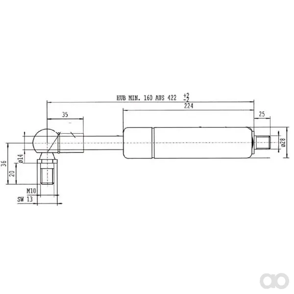 Stabilus - 0267RJ - Gas Spring