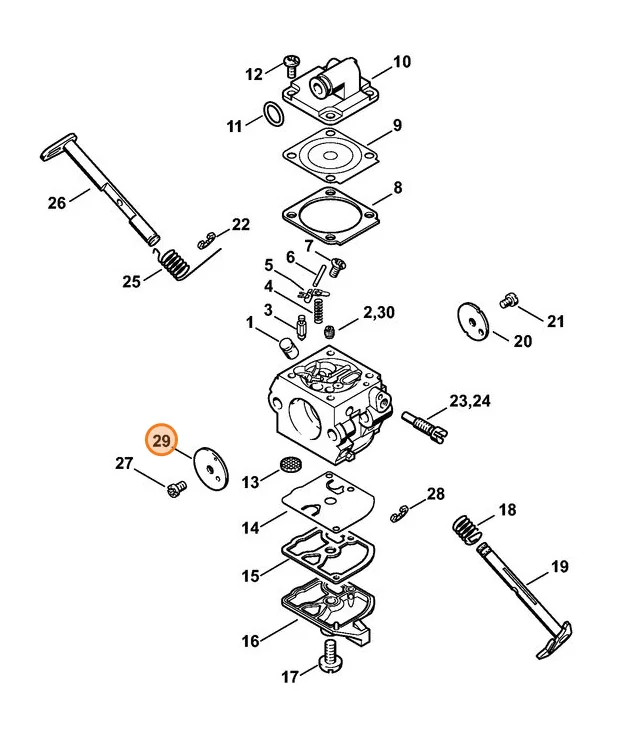 Stihl - 1132-121-2901 - Throttle Valve Plate Of The System