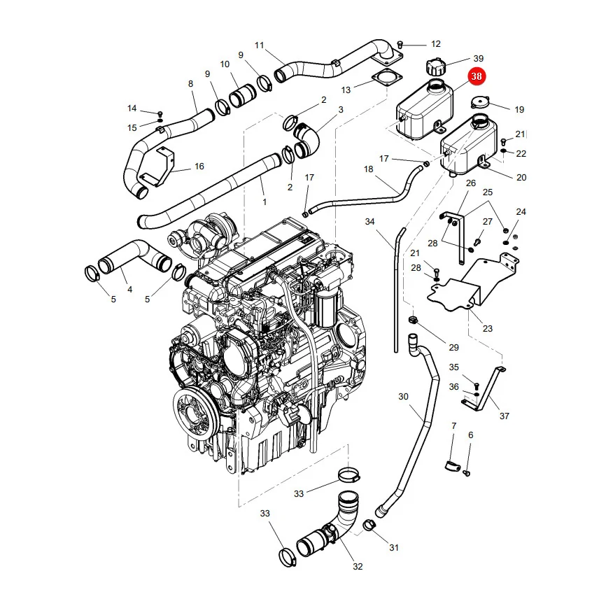 AGCO - 4349830M3 - Coolant Tank Massey Ferguson