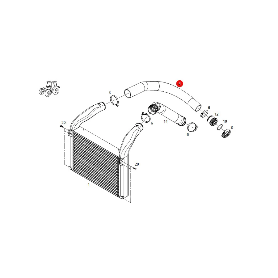 AGCO - 835200190050 - Fendt Air Cooler Hose