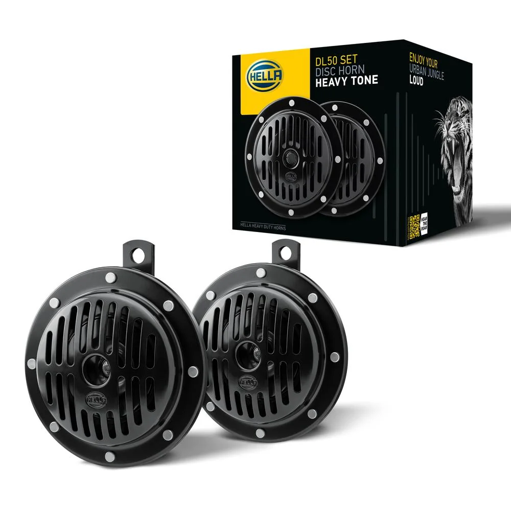 HELLA - 3CB 004 811-042 - Signal Horn, HELLA HEAVY DUTY HORN DL50 SET, 12V, 114dB(A), Low Tone/High To