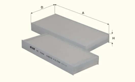 Fil Filter - HC7044 - Cabin air filter element