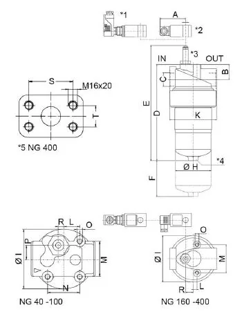 Filtration Group - PI 40016-015 - Hydraulic filter housing