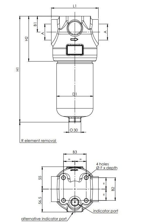Filtrec - FH420XD160000BB6D0S000S0 - In-line filter housing (pressure line)