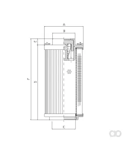 Filtrec - RHR850B100B - Filter element for return filter