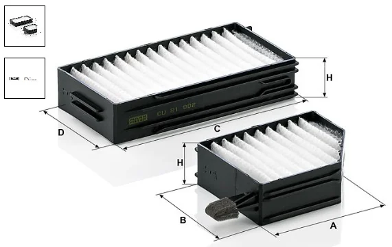 Mann-Filter - CU 21 002-2 - Cabin air filter element
