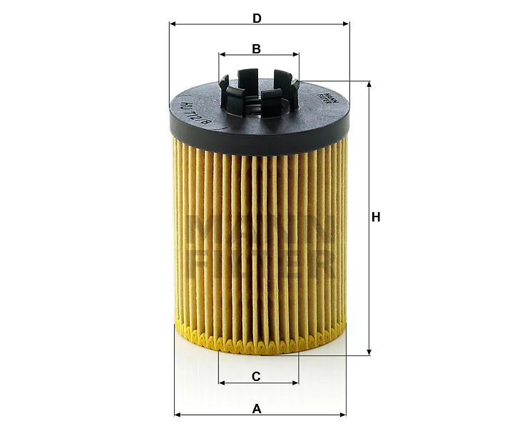 Mann-Filter - HU 712/8 x - Oil filter element (metal-free)