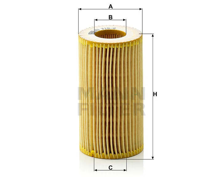 Mann-Filter - HU 718/6 x - Oil filter element (metal-free)
